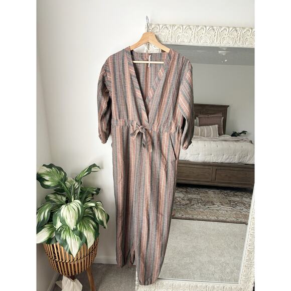 Free People Loveland Wool Blend Striped Jumpsuit - Picture 2 of 10